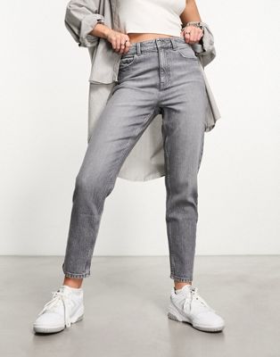 New Look mom jeans in grey - ASOS Price Checker