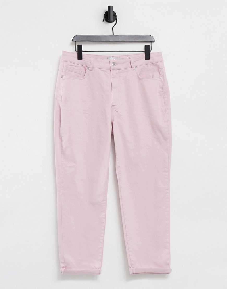 new look -  – Mom-Jeans in Pastellrosa