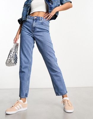 New Look Mom Jeans In Stonewash Blue