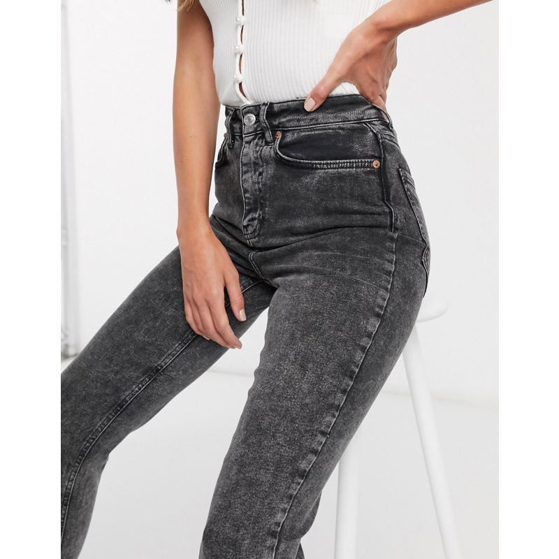 Donna Jeans New Look - Mom jeans lavaggio acido grigi