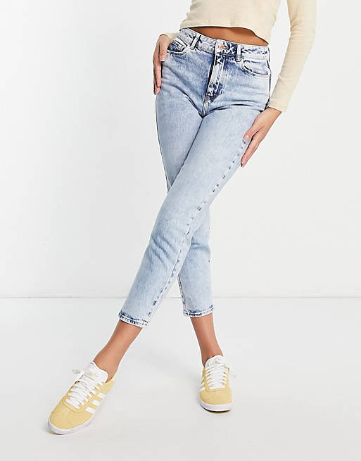 New Look - Mom jeans voor een mooie taille in lichtblauw