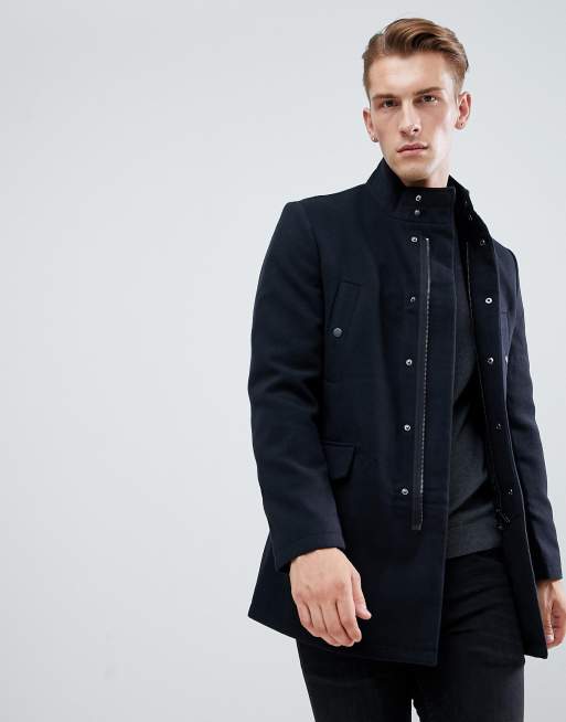New Look – Mörkblå enkelknäppt militärjacka