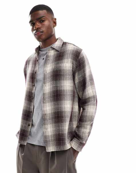 New Look – Mörkbrun, rutig overshirt i kraftigt vävmaterial - view 1