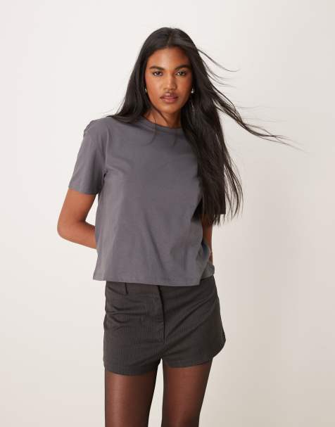 New Look – Mörkgrå T-shirt med boxig passform - view 1