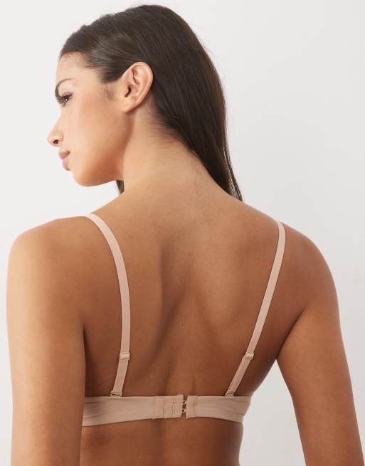 New Look moulded triangle bra in beige, 2 of 4