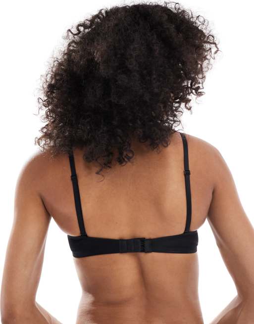 New Look moulded triangle bra in black, 2 of 4