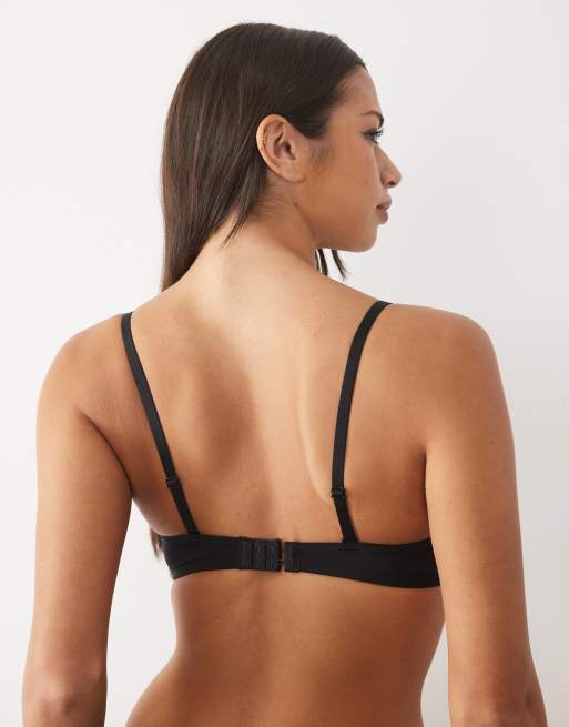 New Look moulded triangle bra in black, 3 of 4