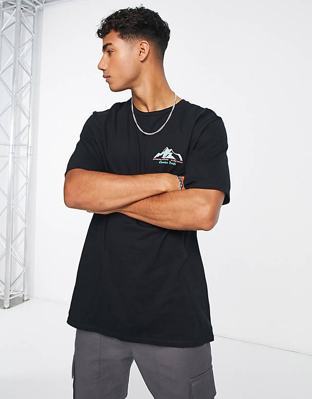 New Look - mountain print t-shirt in black