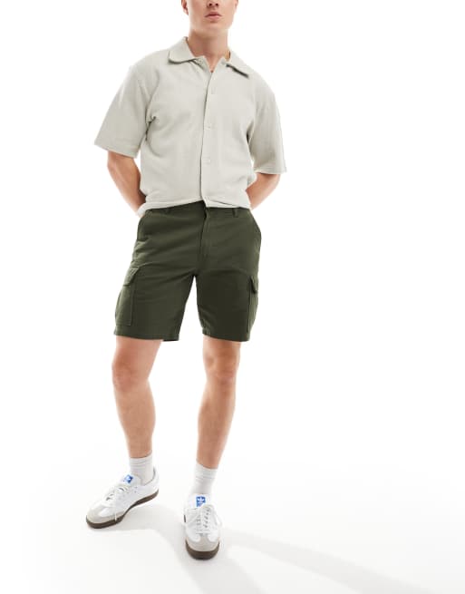New Look - Mørke kakifarvede cargoshorts