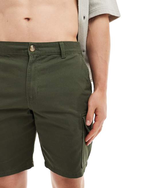 New Look - Mørke kakifarvede cargoshorts
