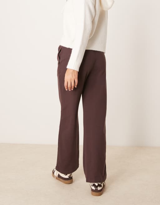 New Look - Mørkebrune joggingbukser med vide ben, 2 af 4