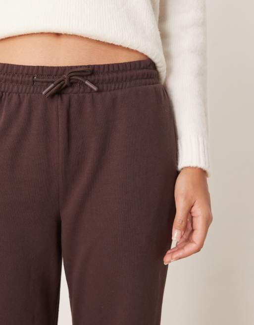 New Look - Mørkebrune joggingbukser med vide ben, 4 af 4