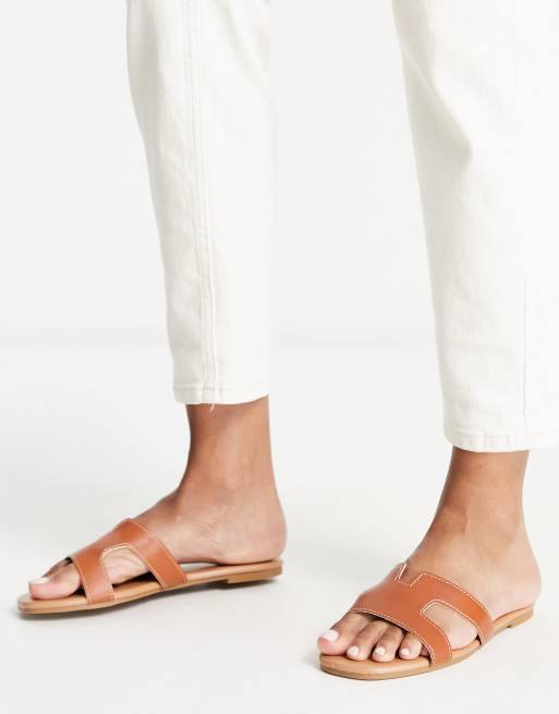 New Look mule sandal in tan ASOS