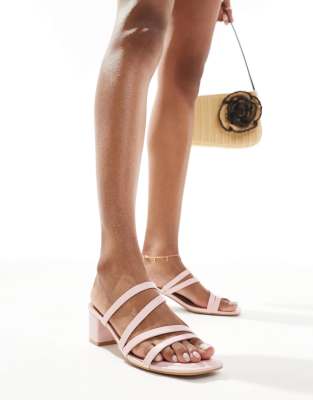 New Look - Mules in Rosa mit mehreren Riemen und Absatz