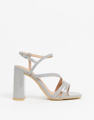 new look grey heeled sandals