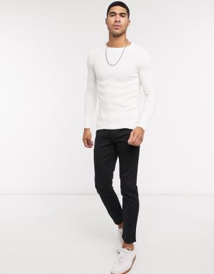 off white crew neck jumper