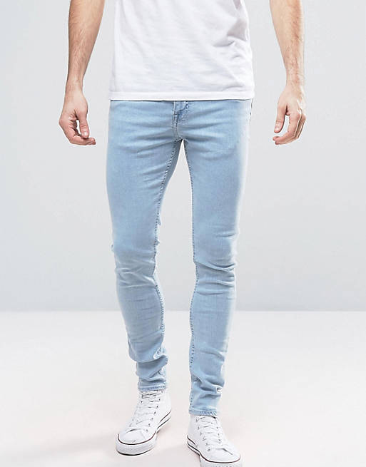 New Look muscle fit jeans in light wash blue | ASOS