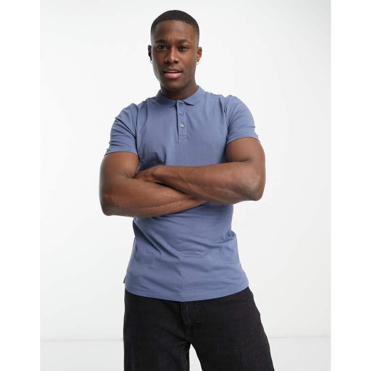 New Look Muscle Fit Polo Shirt In Navy | ASOS