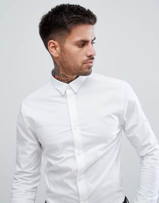 muscle fit white shirt