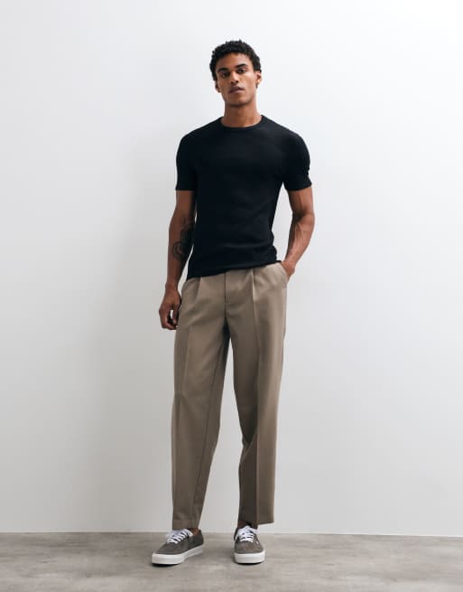 New Look muscle fit ribbed t-shirt in black , 2 of 5