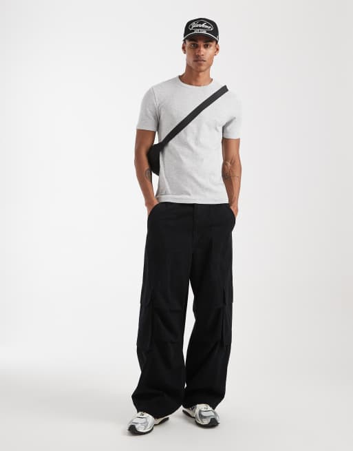 New Look muscle fit ribbed t-shirt in grey marl, 2 of 5