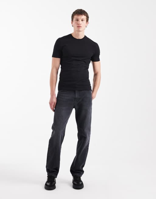 New Look muscle fit t-shirt in black , 2 of 5