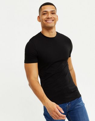 New Look muscle fit t-shirt in black