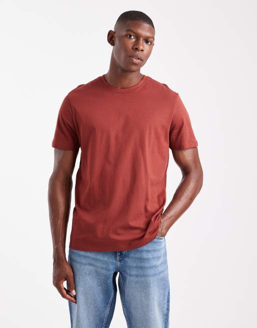 New Look muscle fit t-shirt in burgundy 
