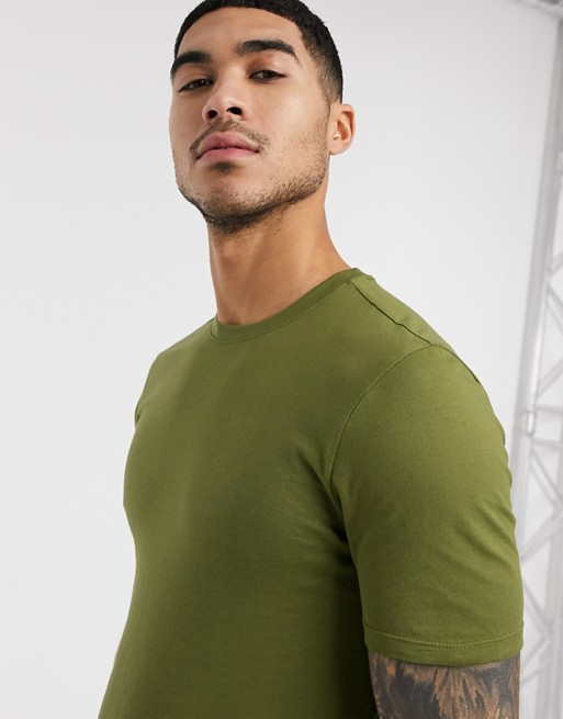 New Look muscle fit t-shirt in green