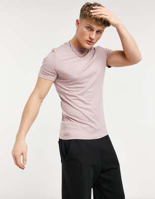 New Look muscle fit t-shirt in pink | ASOS