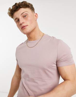 New Look - Muscle fit T-shirt in roze 