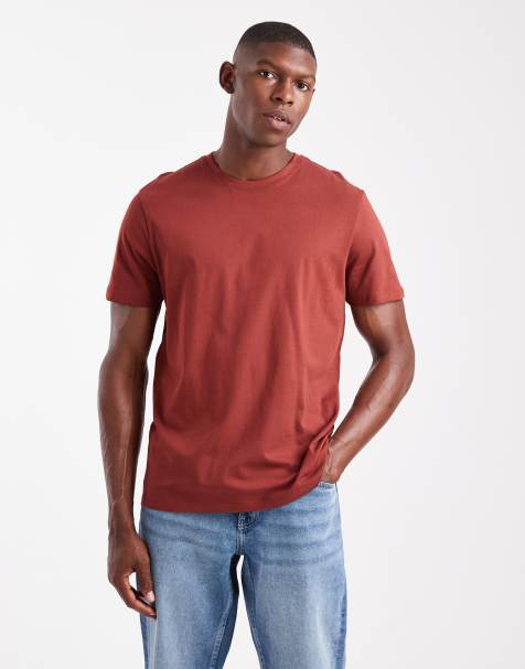 New Look muscle fit t-shirt in rust - view 1