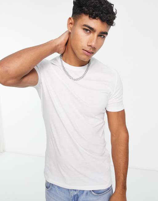 New Look muscle fit t-shirt in white | ASOS