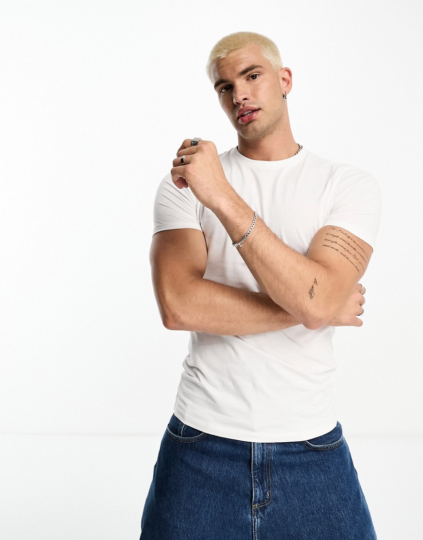 New Look muscle fit t-shirt in white