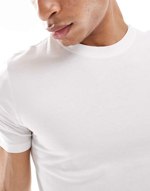 New Look muscle fit t-shirt in white , 3 of 4