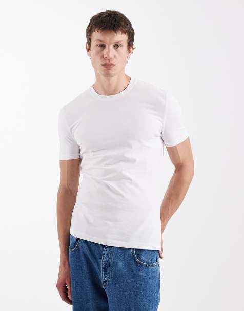 New Look - Muscle-fit T-shirt in wit - view 1