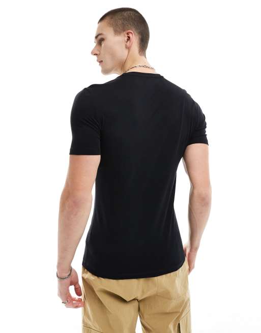 New Look - Muscle-fit T-shirt in zwart, 4 van 4