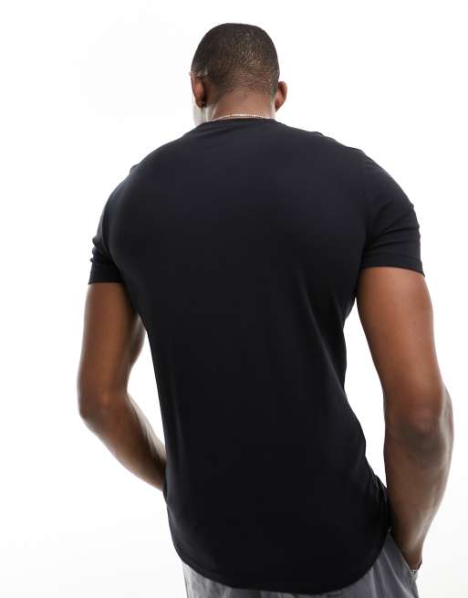 New Look - Muscle-fit T-shirt in zwart, 4 van 4
