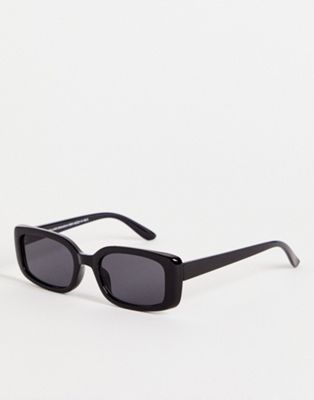 New Look narrow square sunglasses in black