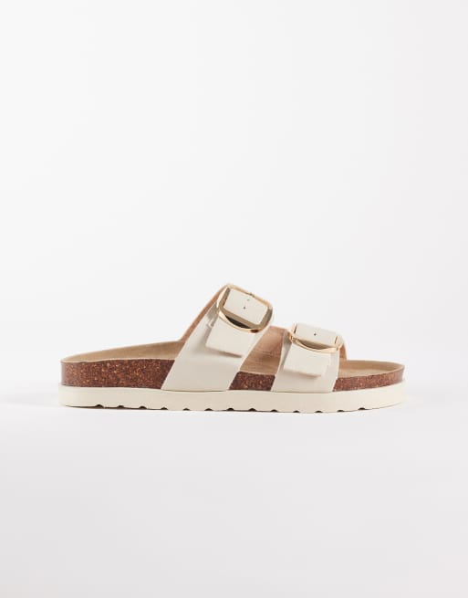 New Look – Naturvita sandaler med två spännen, 2 av 4