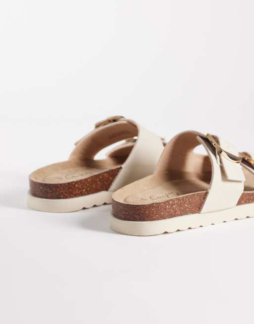 New Look – Naturvita sandaler med två spännen, 4 av 4