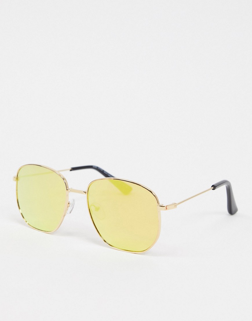New Look - Navigator - Occhiali da sole gialli-Giallo