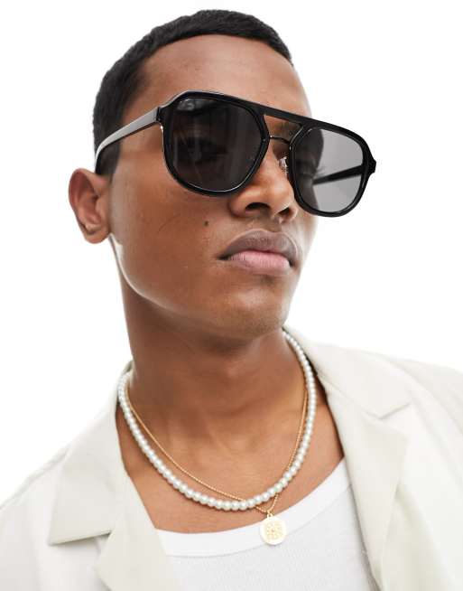 New Look navigator sunglasses in black ASOS