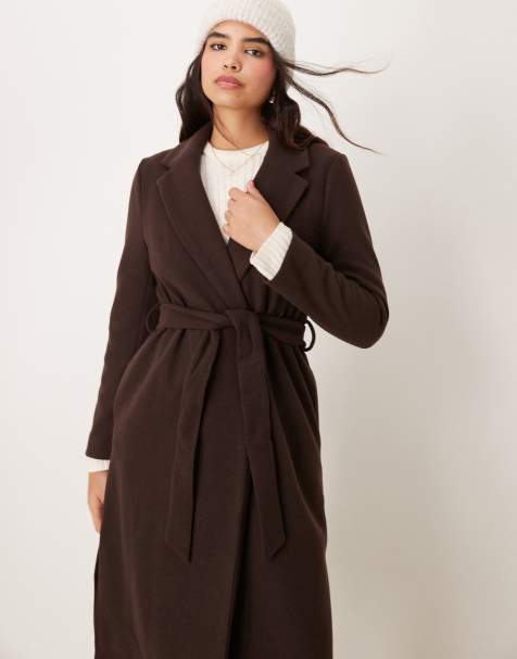 New Look - Nette jas met riem in bruin - view 1