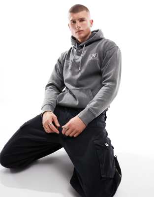 New Look New Look New York placement print hoodie in dark grey