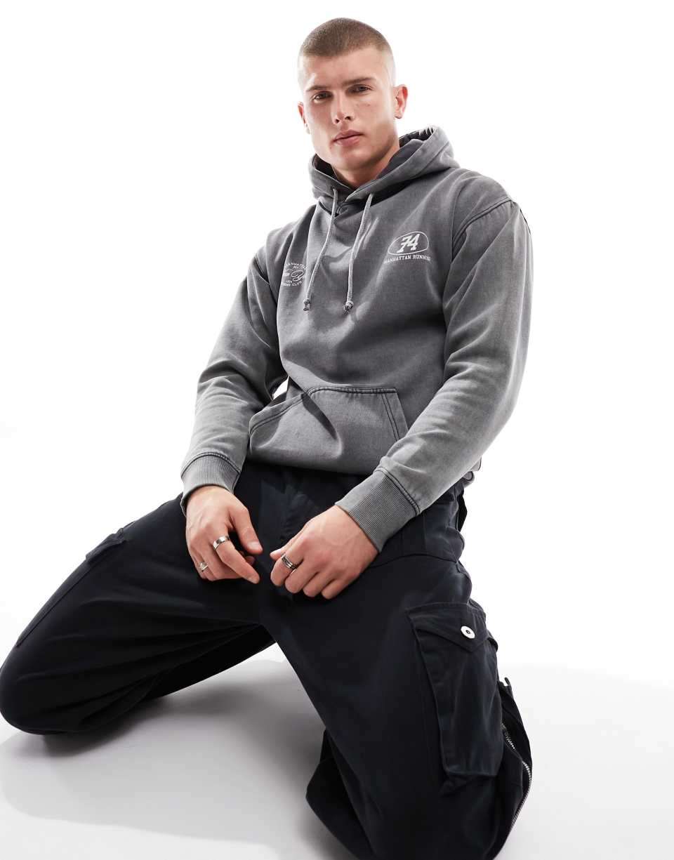 New York print hoodie