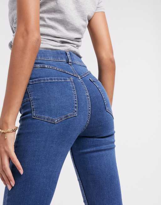 New Look – Niebieskie modelujące sylwetkę jegginsy, 3 z 4