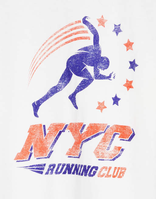 New Look NYC run club t-shirt in white, 2 of 4