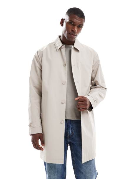 New Look nylon car coat in stone - view 1