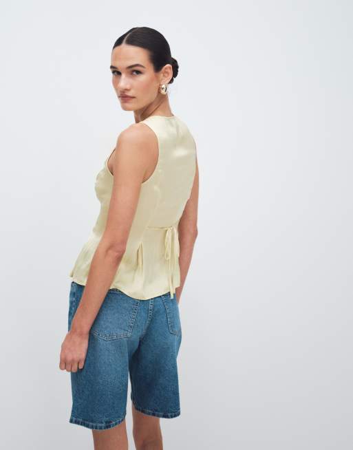 New Look – Oberteil aus Satin und Spitze in Gelb, 4 von 11